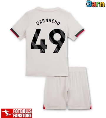 Chelsea Alejandro Garnacho #49 Bortatröja Barn 2025-26 Kortärmad (+ Korta byxor)